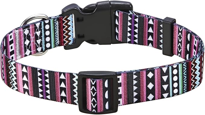 Mihqy Dog Collar with Bohemia Floral Tribal Geometric Patterns - Image 2