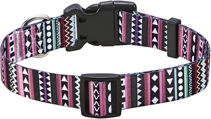 Mihqy Dog Collar with Bohemia Floral Tribal Geometric Patterns - Image 2