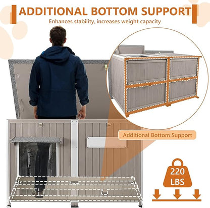 Ketive 55"L Dog House Outdoor Large Breed Extra XL Wooden Dog House - Image 4