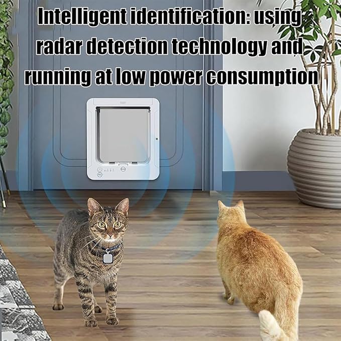 Microchip Cat Flap, Remote Control, Automatic Pet Door 11.73"X10.35", 4-Way - Image 3