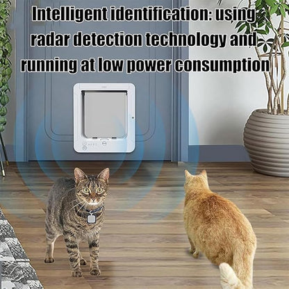 Microchip Cat Flap, Remote Control, Automatic Pet Door 11.73"X10.35", 4-Way - Image 3