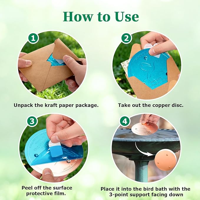 Bird Bath Copper Disk, 0.6mm Reinforced 99.99% Pure Copper Cleaning Disc Plate - Image 6