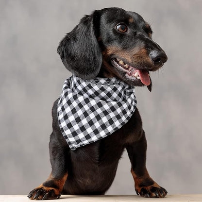 Honoson 6 Pieces Triangle Dog Bandana Dog Scarf Plaid Printing Adjustable Bibs - Image 6