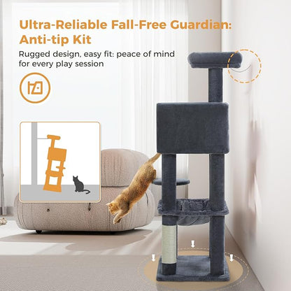 MUTTROS Cat Tree for Indoor Cats, 44.5" Multi-Level Cat Tower - Image 6