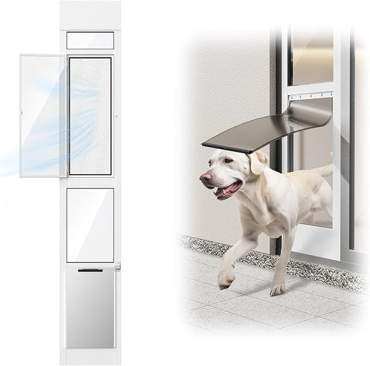 Dog Door for Sliding Glass Door, Adjustable Height 75 3/5" to 80" Sliding Door by FurrFinessePetDoor