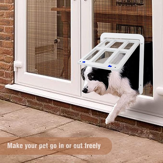 Dog Door for Screen Door with Magnetic Auto-Close, Lockable Doggy Door for - Image 3