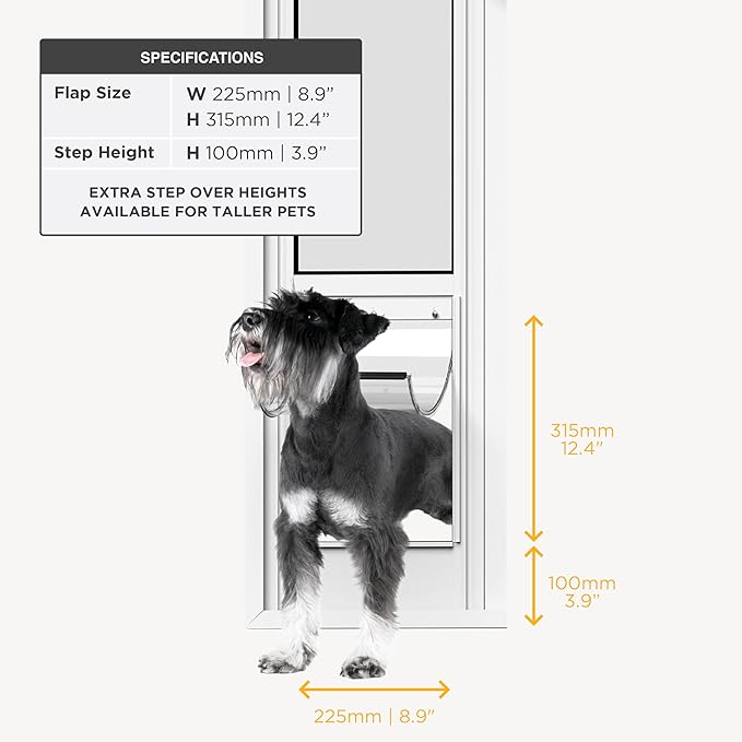 Hakuna Pets White Glass Patio Pet Door - Image 2