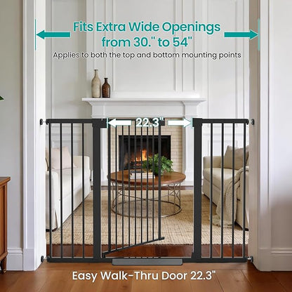 Cumbor 36" Extra Tall Baby Gate, 30-54" Wide Dog Gates - Image 2