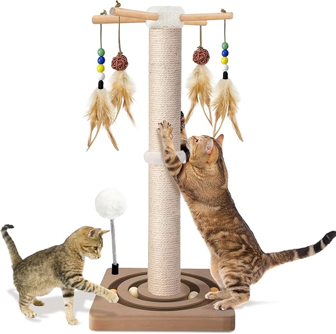 PAROTO Cat Scratching Post, Sisal Cat Tree Tower Scratcher by Awarmhome