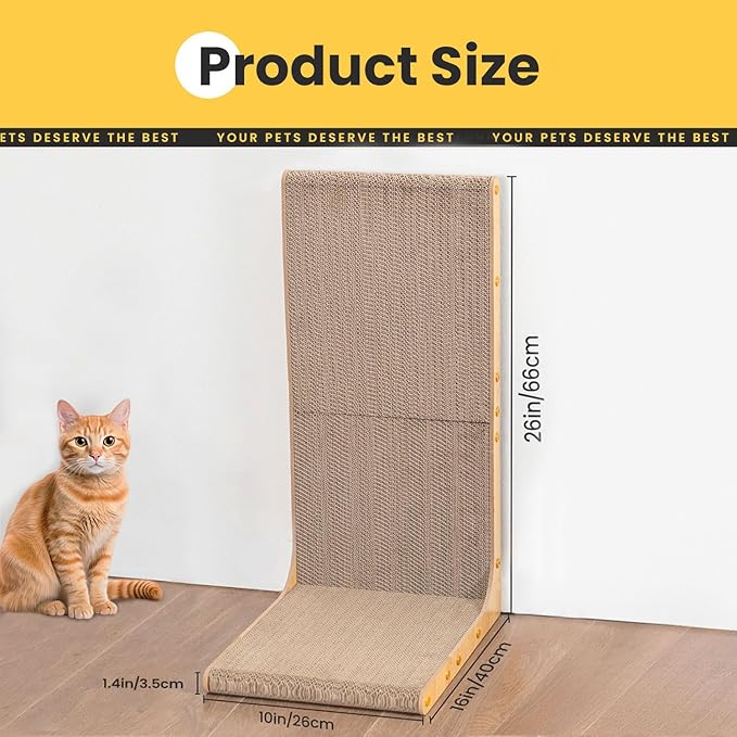 Conlun Cardboard Cat Scratcher, Vertical Scratching Post Durable Cardboard to - Image 2