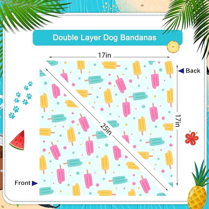 Summer Dog Bandanas Hawaiian Triangle Scarf Kerchief Set - Image 5