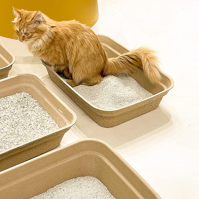 WUWEOT 8 Pack Disposable Cat Litter Box, Paper Cat Litter Tray Pet Litter Pan - Image 4