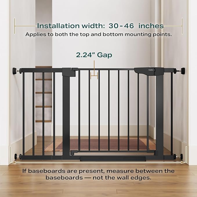 Cumbor 2 Pack 30-46" Baby Gate for Stairs, Mom's Choice Awards Winner-Auto - Image 3