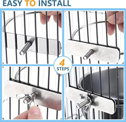 Stainless Steel Bird Feeding Bowls, Parrot Food Bowl Cage Water Feeder - Image 7