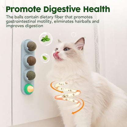 Potaroma 4 Catnip Silvervine Ball Toys, Extra Cat Energy Ball, Edible Cats Lick - Image 4