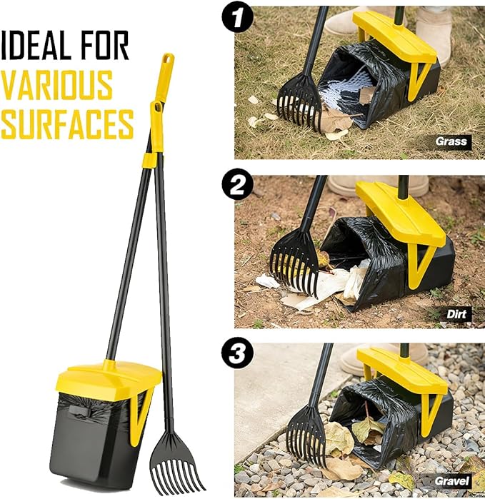 FUSBUNTY Pooper Scooper Swivel Bin & Rake - Image 7