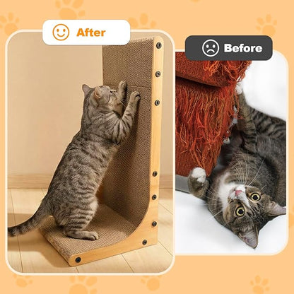 Goosheep 22in L-Shaped Cat Scratcher 2-in1 Scratching Board - Image 8