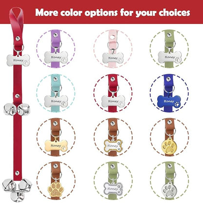 Leather Dog Bells, Puppy Potty Training Bell Dog Doorbell Potty Train Dog Bell - Image 2