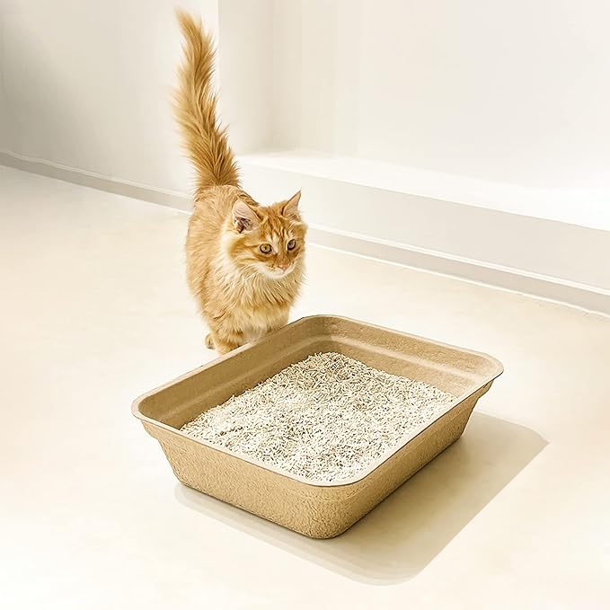 WUWEOT 8 Pack Disposable Cat Litter Box, Paper Cat Litter Tray Pet Litter Pan - Image 3
