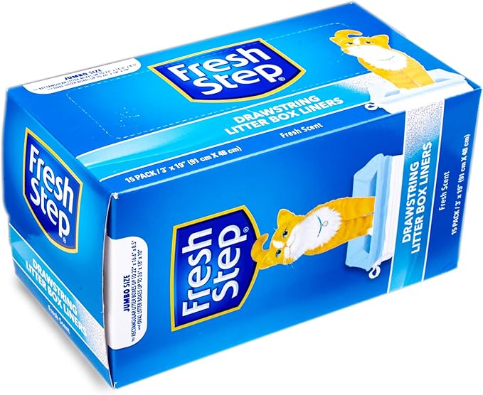 Fresh Step Jumbo Drawstring Cat Litter Box Liners Scented Heavy Duty Kitty - Image 4
