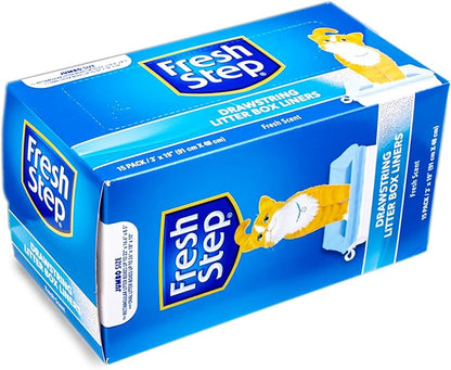 Fresh Step Jumbo Drawstring Cat Litter Box Liners Scented Heavy Duty Kitty - Image 4
