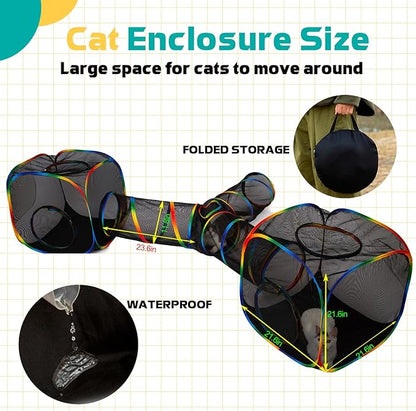 Outdoor Rainbow Cat Enclosures Playground, Outside House - Image 3