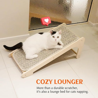 PETKARAY L Shape Cat Scratcher, Sisal Scratching Ramp, Chevron Scratching Pad - Image 6