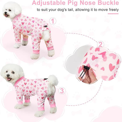 Bienbee Dog Pajamas, 4 Pack Dog Recovery Suit Shedding Suit Cute Soft Puppy - Image 4