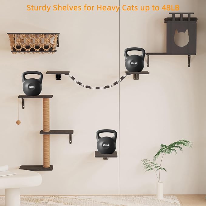 5-in-1 Cat Wall Shelves Set - Image 8