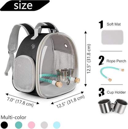 Small Bird Travel Backpack Carrier Cage - Image 2