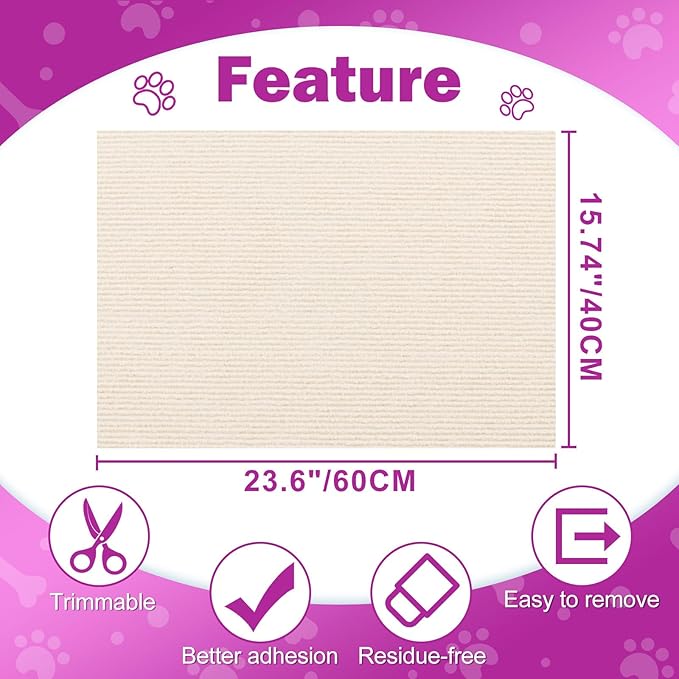 ENONCI 23.6x15.8 Cat Wall Scratcher Mat - Image 9