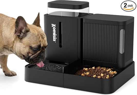 ZOMISIA Gravity Dog Food and Water Dispenser, 2 in 1 Automatic Dog Feeder by Zomisia