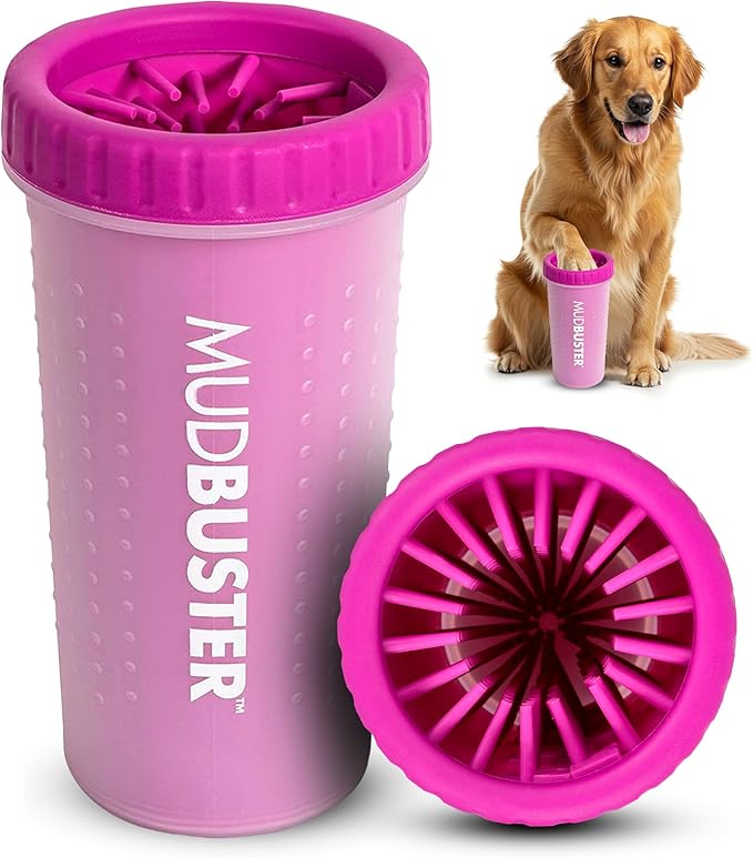 Dexas MudBuster Portable Large Dog Paw Cleaner, Fuchsia by Dexas