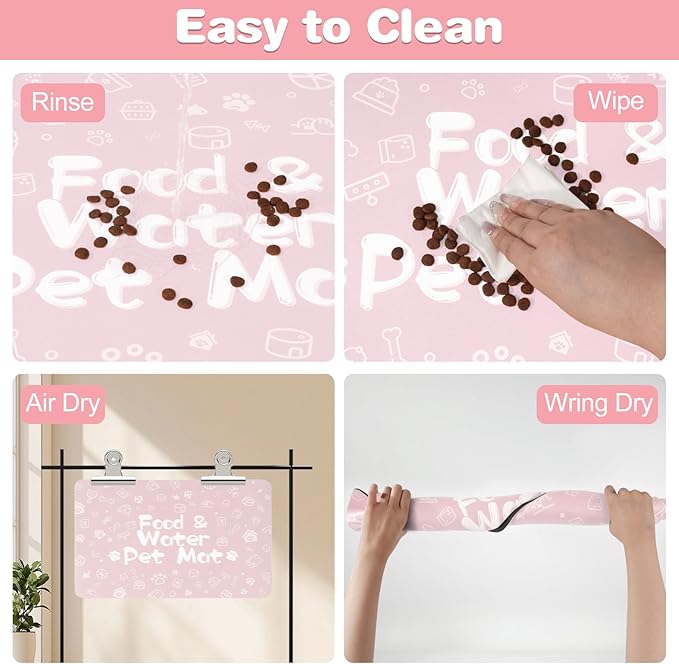 Pet Feeding Mat, Dog Cat Mat for Food and Water, Dog Bowl Waterproof Placemat - Image 5