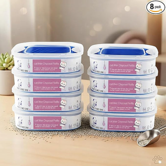 8 Pack 28FT Cat Litter Refill Cartridge, Compatible by AIMIDODO