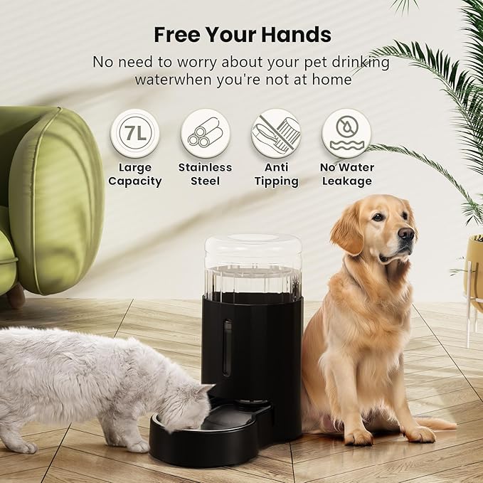 CZPET Dog Water Bowl Dispenser 7L, Wider Mouth & Upgraded Brush - Image 8