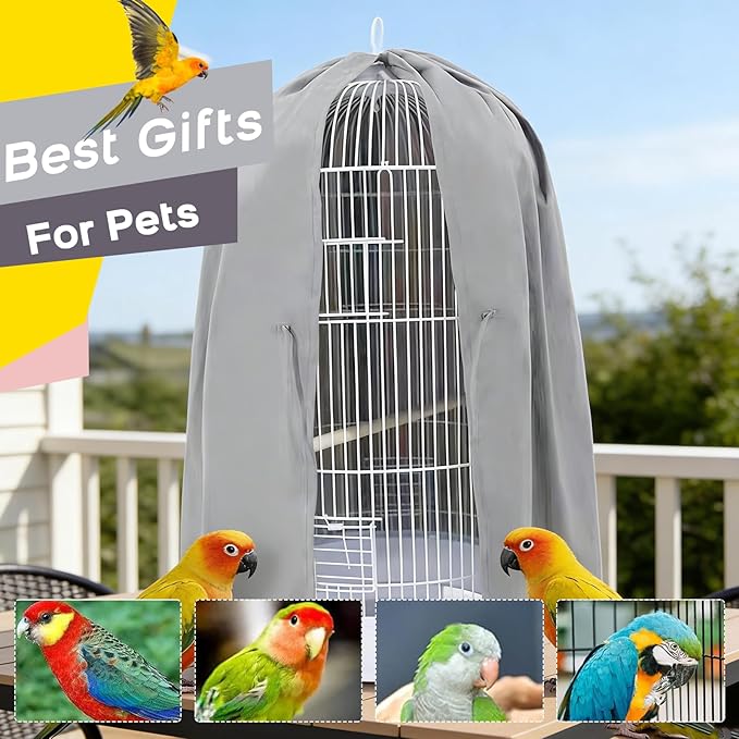 QBLEEV Round Parrot Birdcage Cover Pet Universal Blackout Cage Cover Shade - Image 7