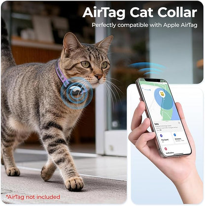 Breakaway AirTag Cat Collar, Reflective Cat Tracker Collar - Image 3