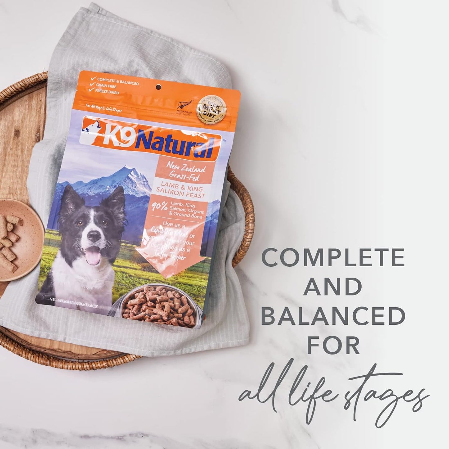 K9 Natural - Grain Free Freeze Dried Dog Food - Lamb & Salmon, 4lb
