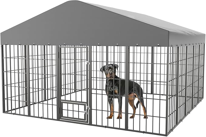 10X10X6.25 FT Large Outdoor Dog Kennel, Dogs Run Enclosure by RTDTD