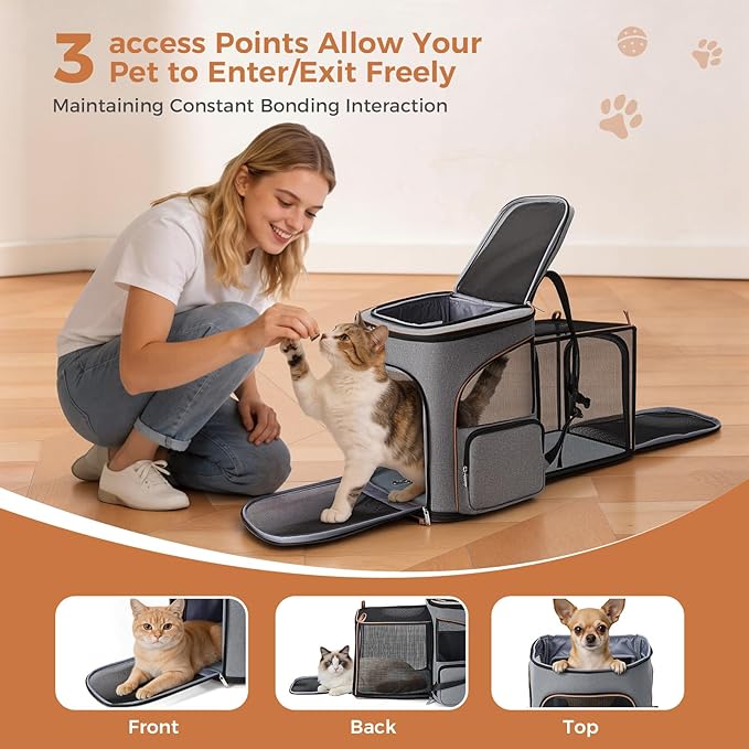 Lekereise Cat Backpack Expandable Pet Carrier Backpack - Image 3