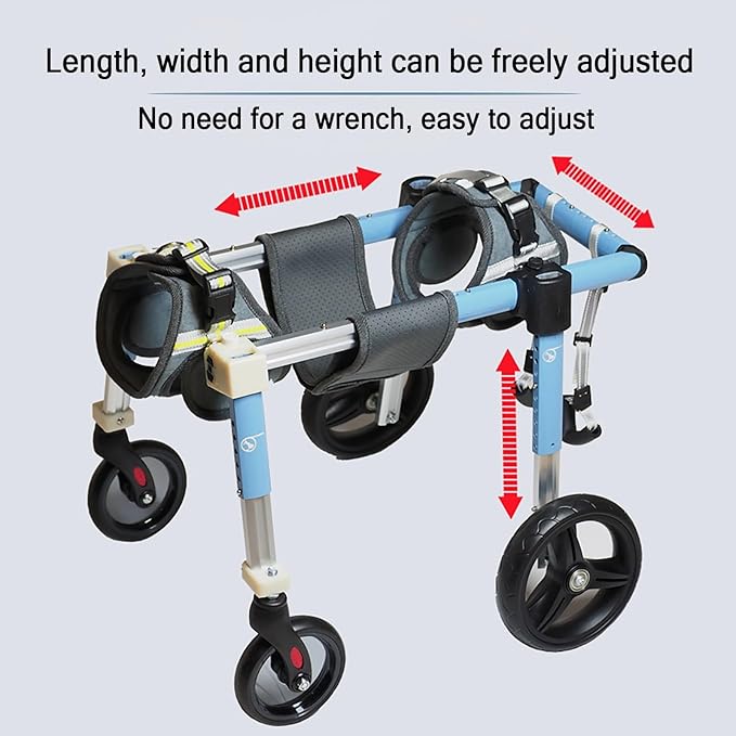4 Wheel Dog Wheel Chair Leg Brace Adjustable, Back Leg Dog Wheelchair, Dog - Image 4