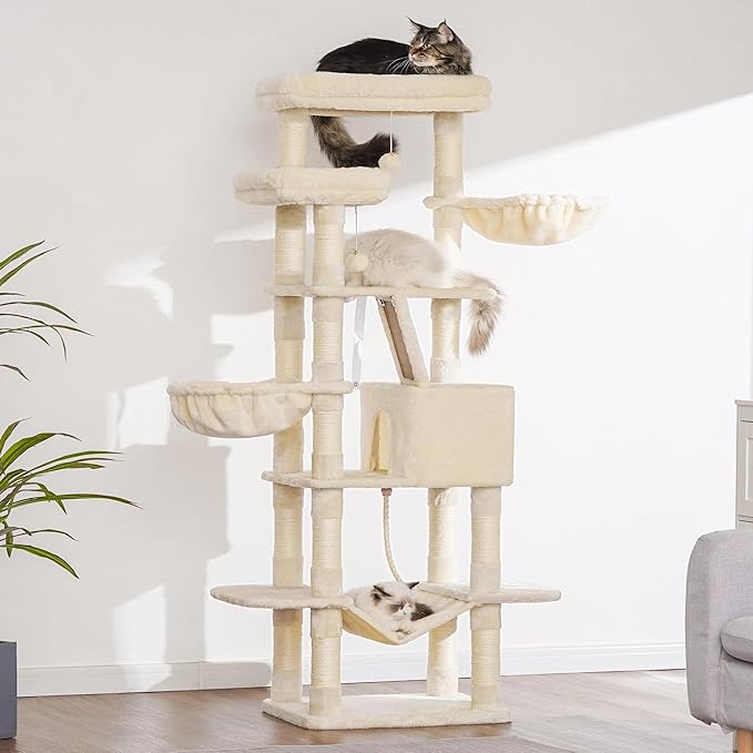 Heybly Cat Tree, 68 inch Multi-Level Cat Tower - Image 4