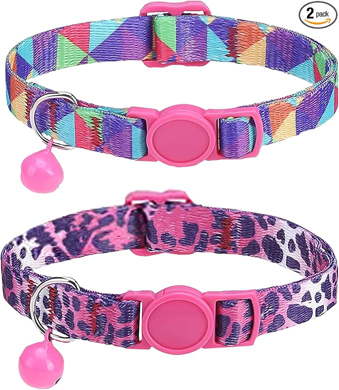 SOLMOONY Cute Cat Collar for Girl Boy, Colorful Breakaway Cat Collars by SOLMOONY