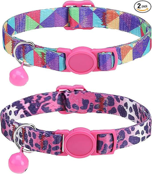 SOLMOONY Cute Cat Collar for Girl Boy, Colorful Breakaway Cat Collars by SOLMOONY