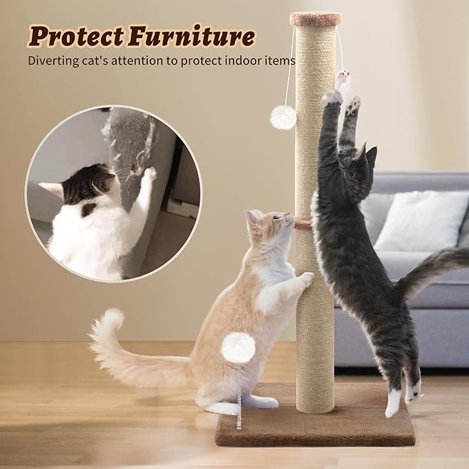36'' Tall Cat Scratching Post, Large Sisal Scratch Post - Image 6