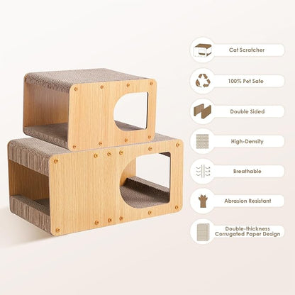 EHEYCIGA Cardboard Cat Scratcher House, 20-Inch Corrugated Cat Scratcher - Image 2
