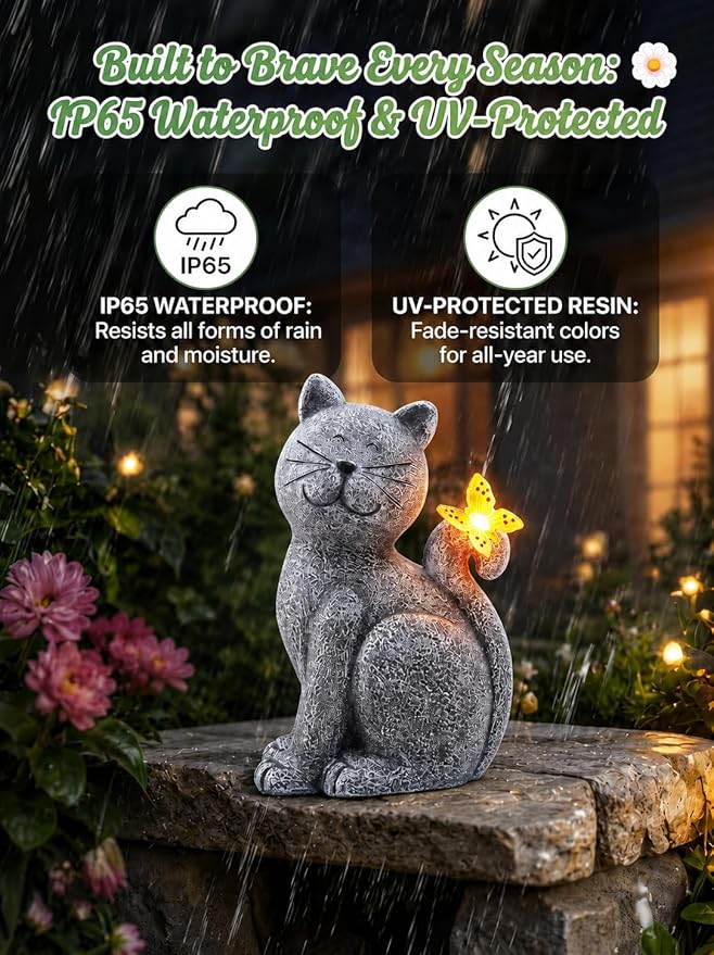 Nacome Cat Outdoor Statues for Garden: Outside Decor - Image 9