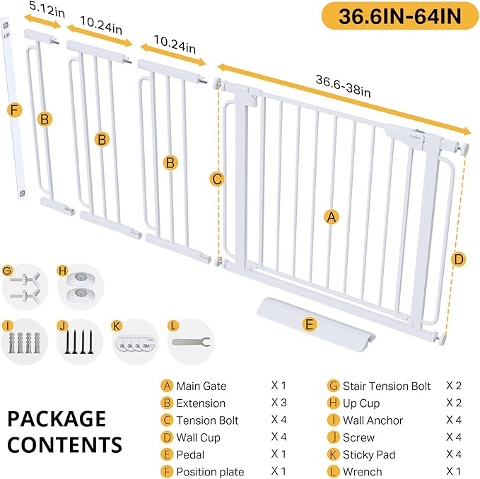 Cumbor 36.6-64" Extra Wide Baby Gate - Image 9