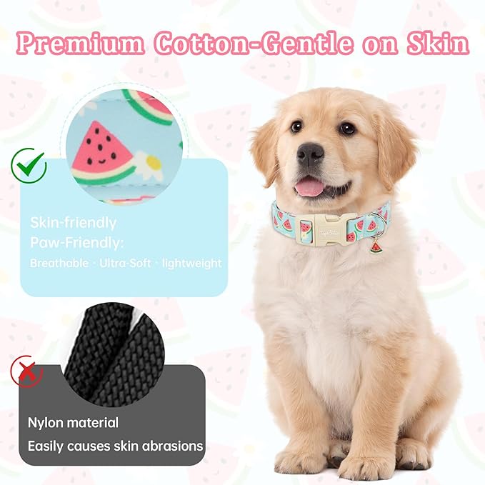 Summer Dog Collar, Cute Light Blue Puppy Collar - Image 3